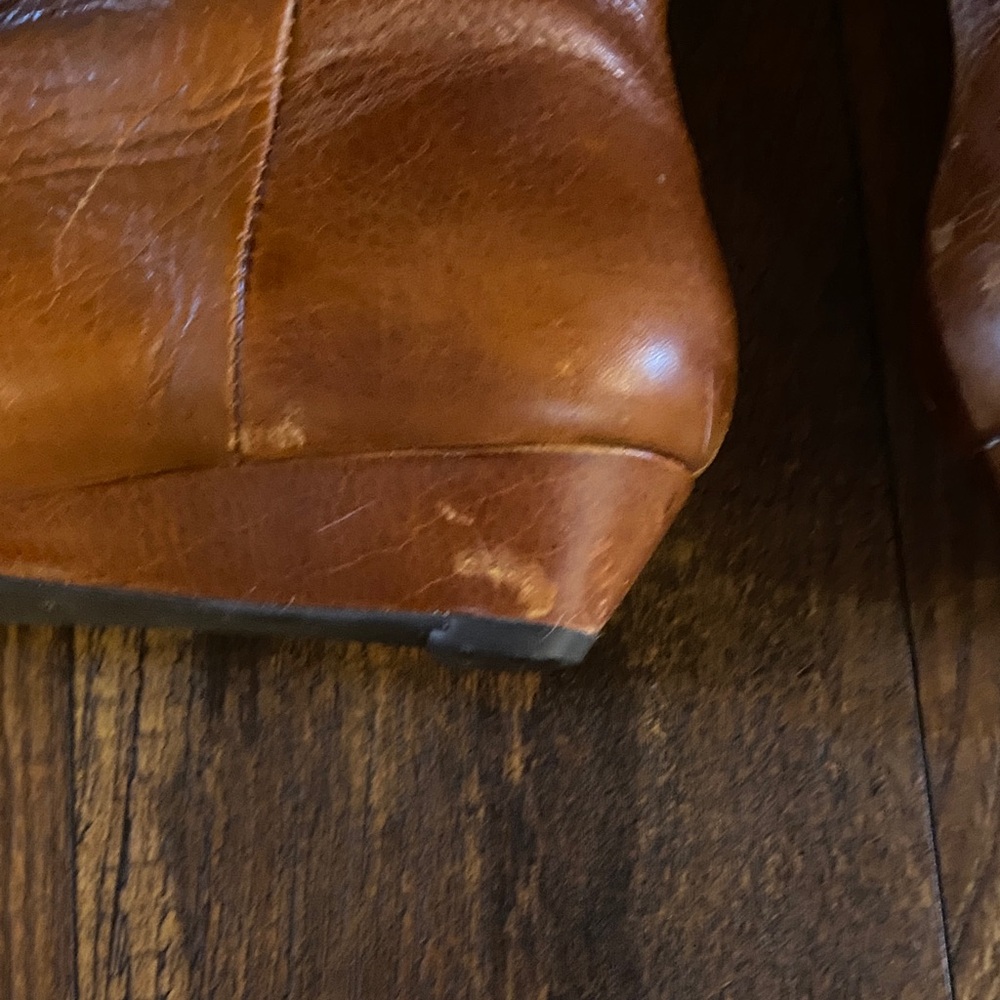 Tan Leather Knee-High Boots - Picture 3 of 6